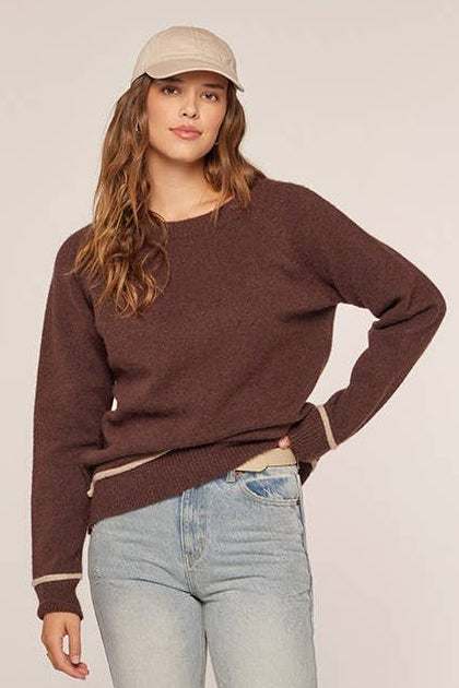 Crew Neck Sweater With Contrast Detail
