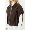 Sleeveless Suede Zip Jacket