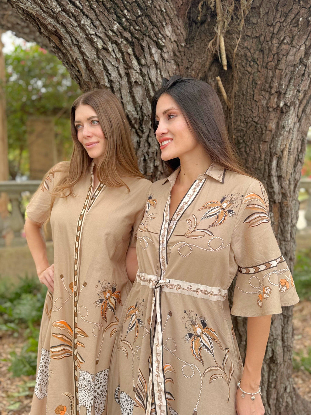 Cape Midi Dress: Oasis Sand