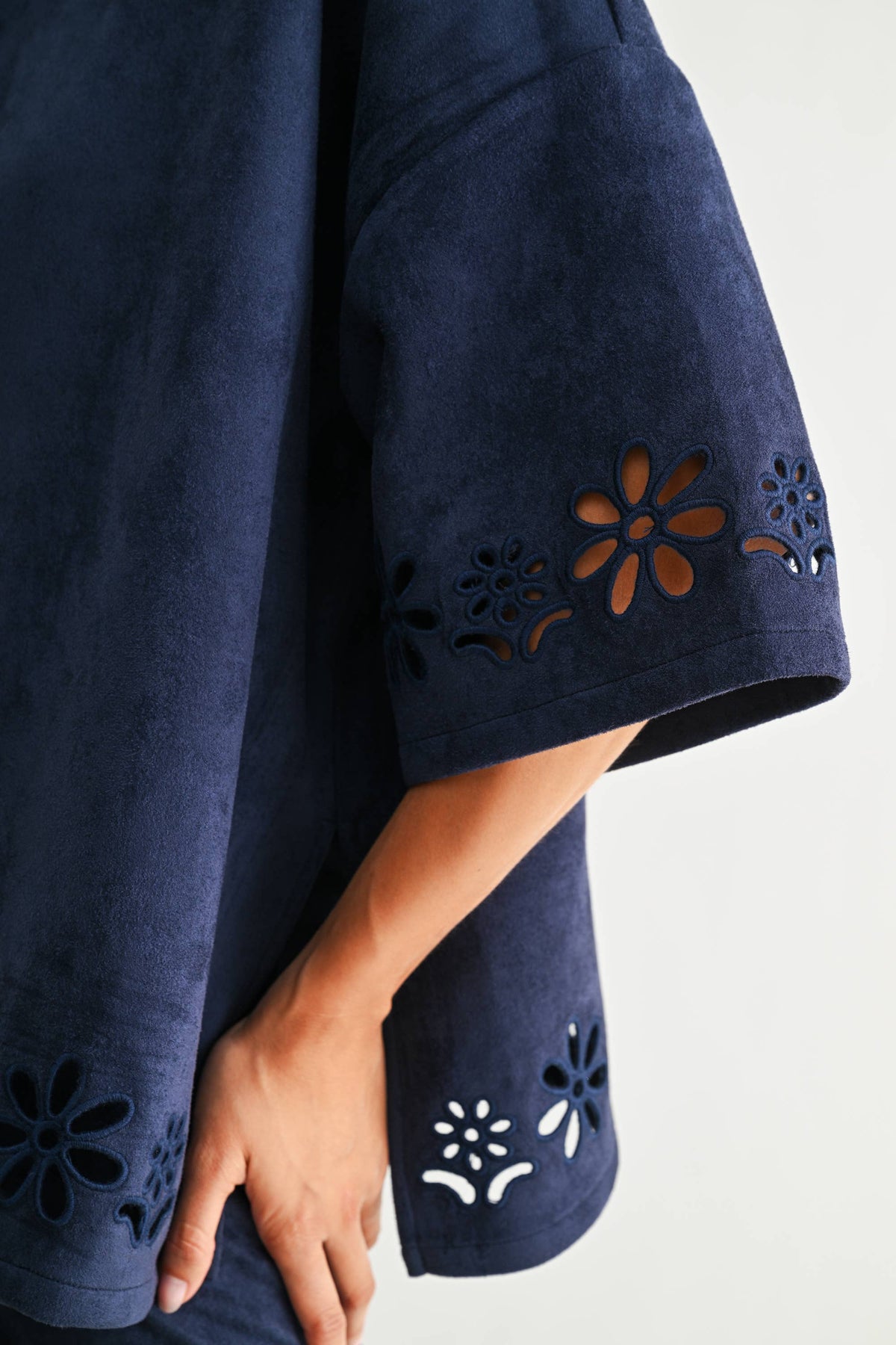 Lounge Set with Eyelet Detail- Navy