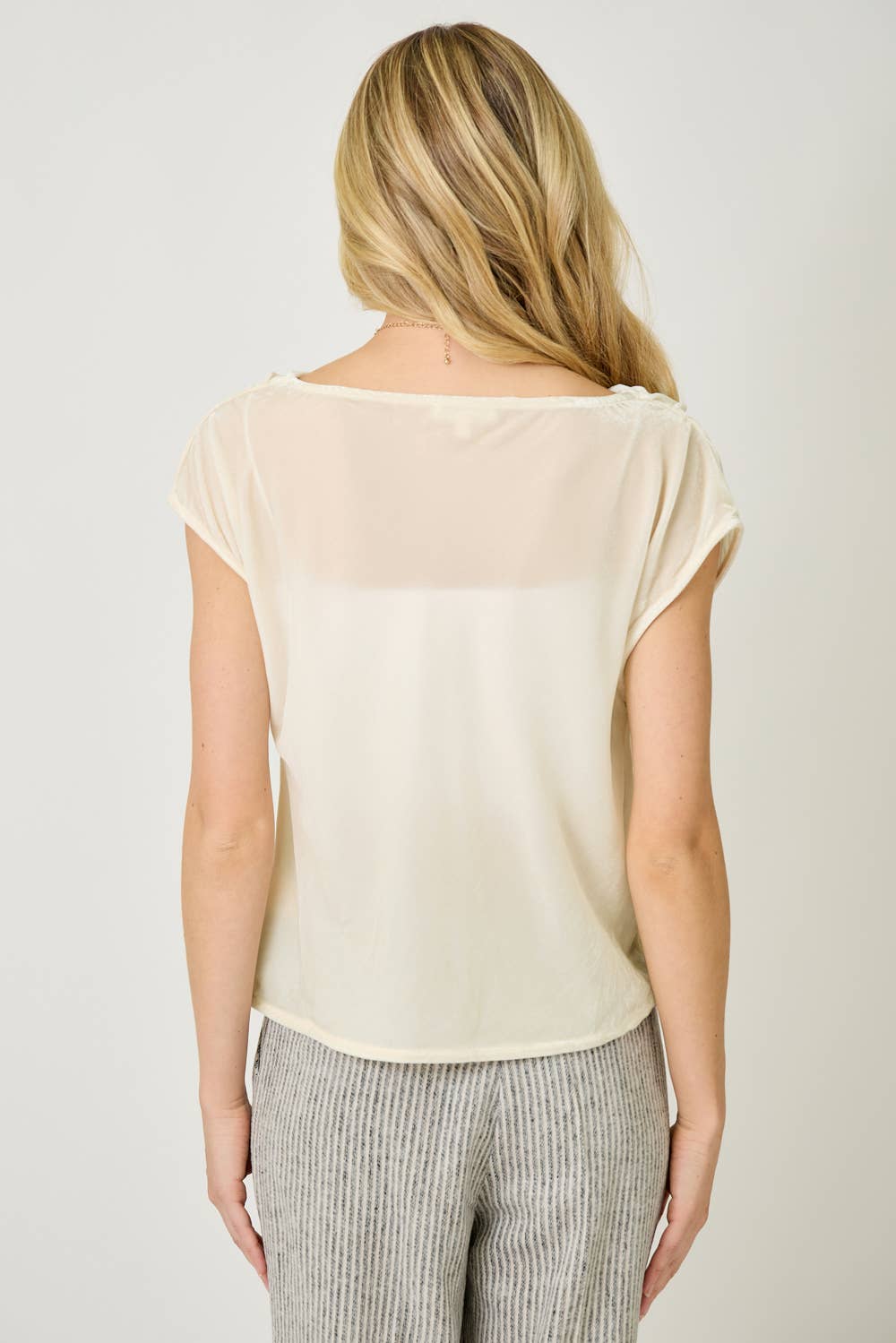 Velvet Cowl Neck Top