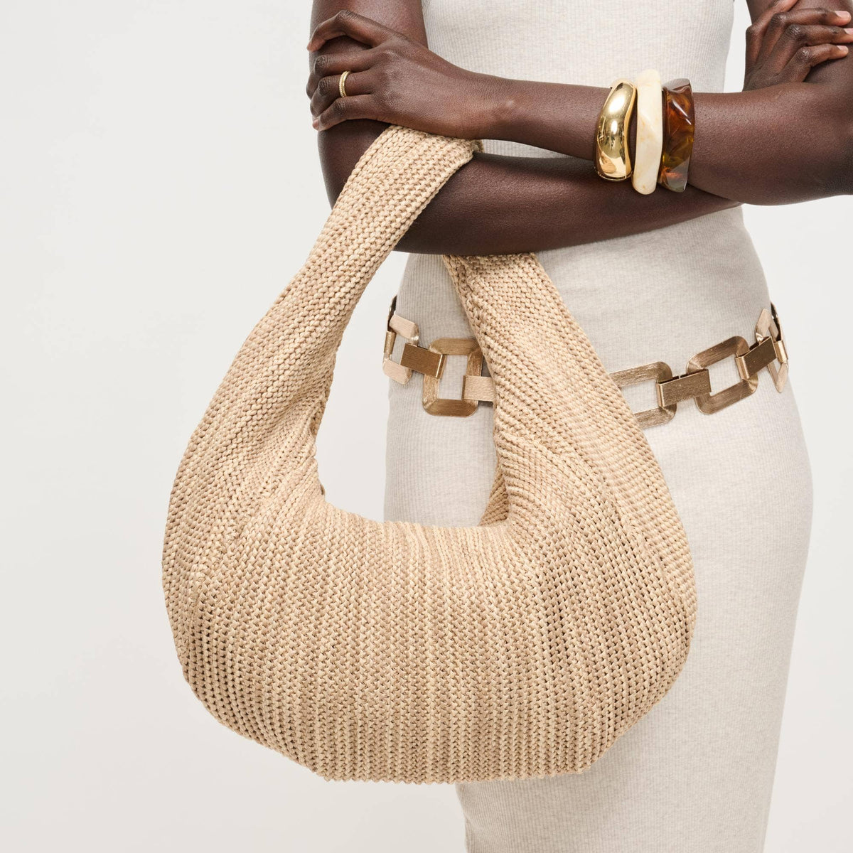 Eleanor Textured Knit Hobo Bag