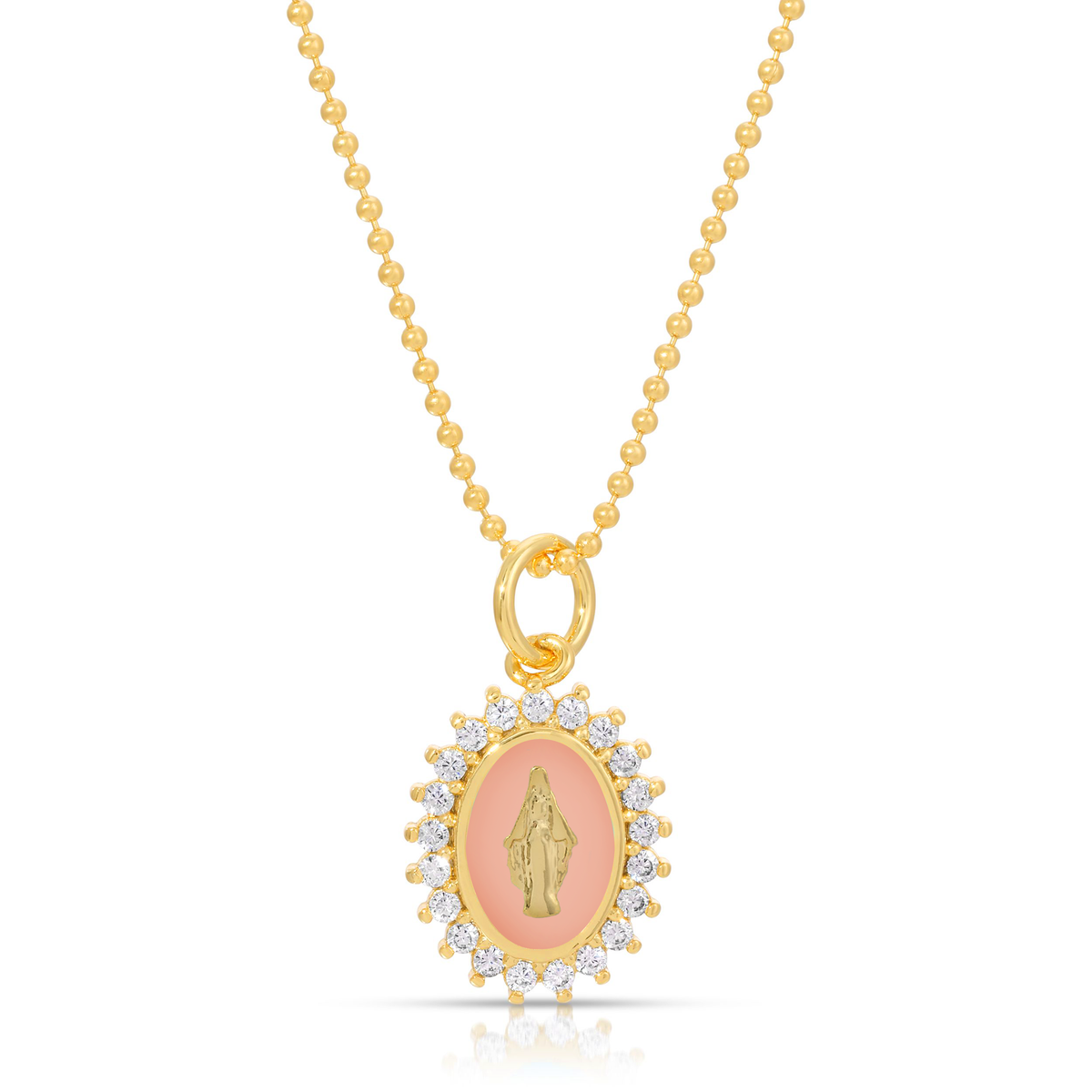 Mini Lady Lourdes Necklace- Baby Pink