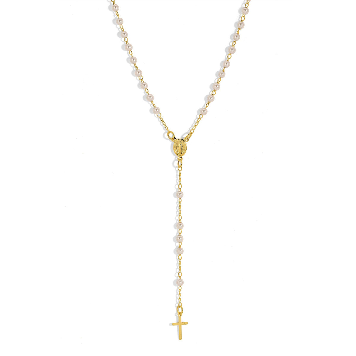 Pearl Rosary- Gold