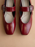The Soho | Wine Ballet Fall Flat with Buckle