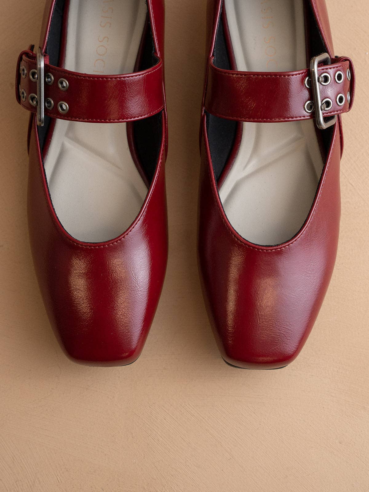 The Soho | Wine Ballet Fall Flat with Buckle