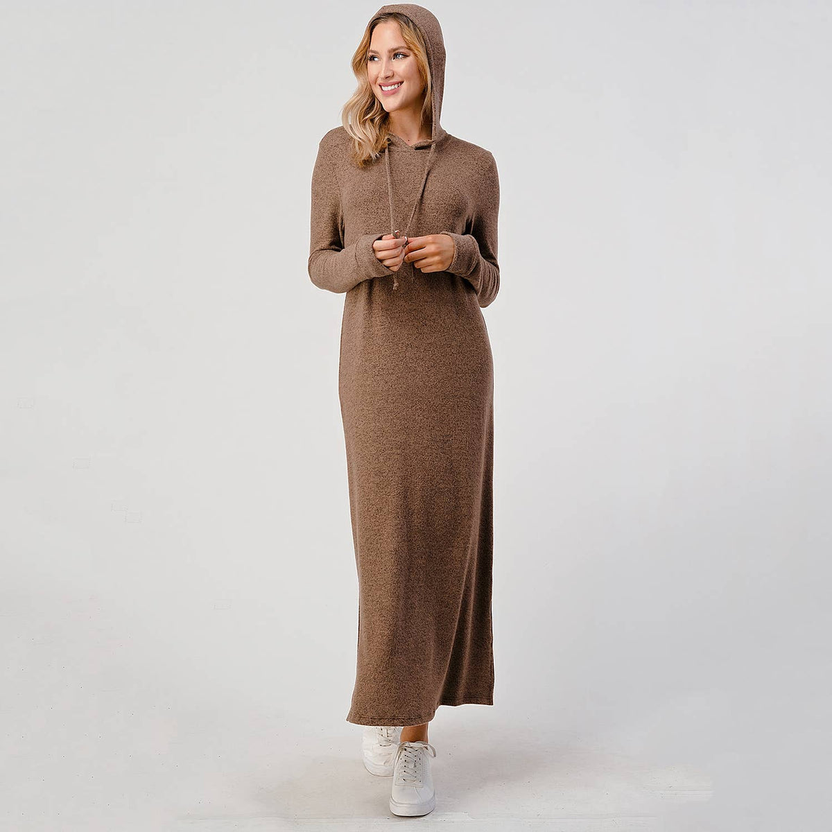 Hooded Long Sleeve Knit Dress