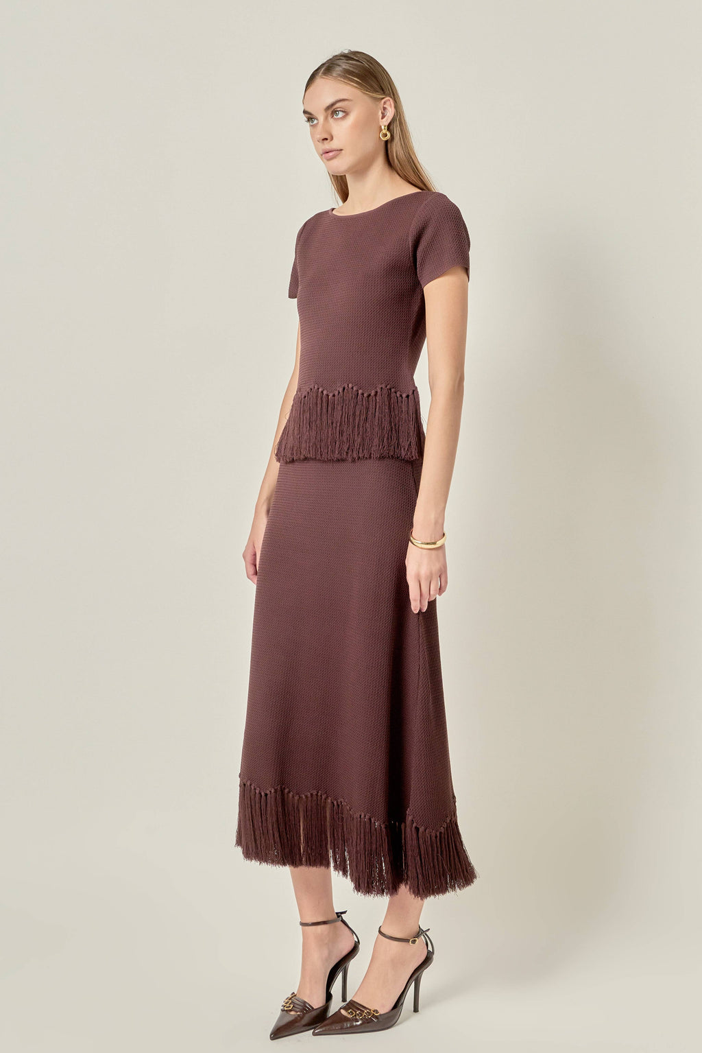 Fringe Hem Knit Top