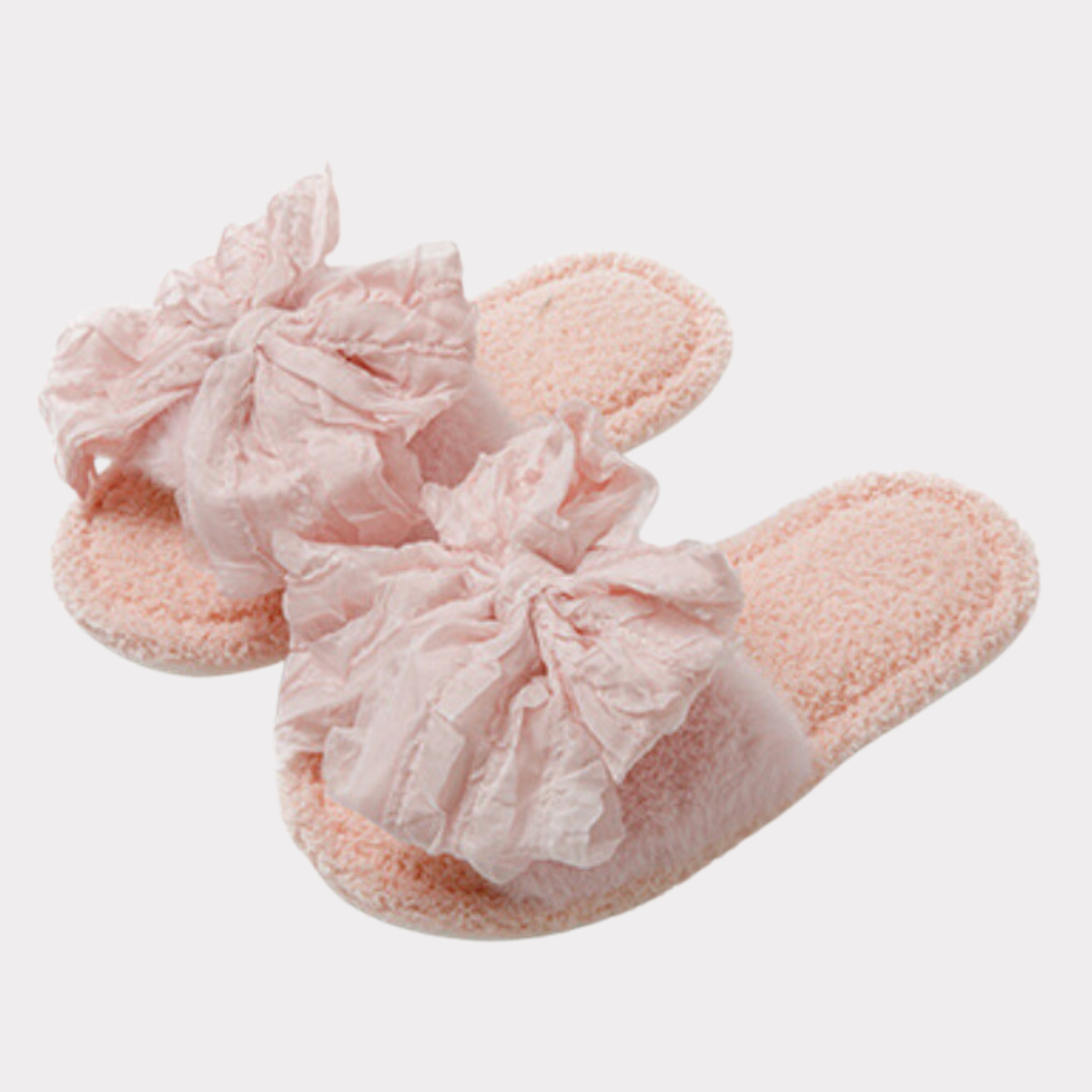 Statement Bow Plush Slippers