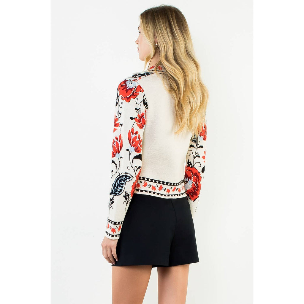 Long Sleeve Pattern Knitted Cardigan