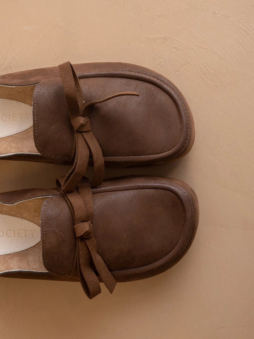 The Stevie | Coffee Tie Fall Mule Loafer
