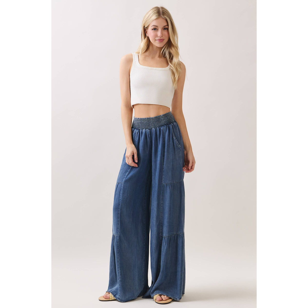Denim Wide Leg Pants