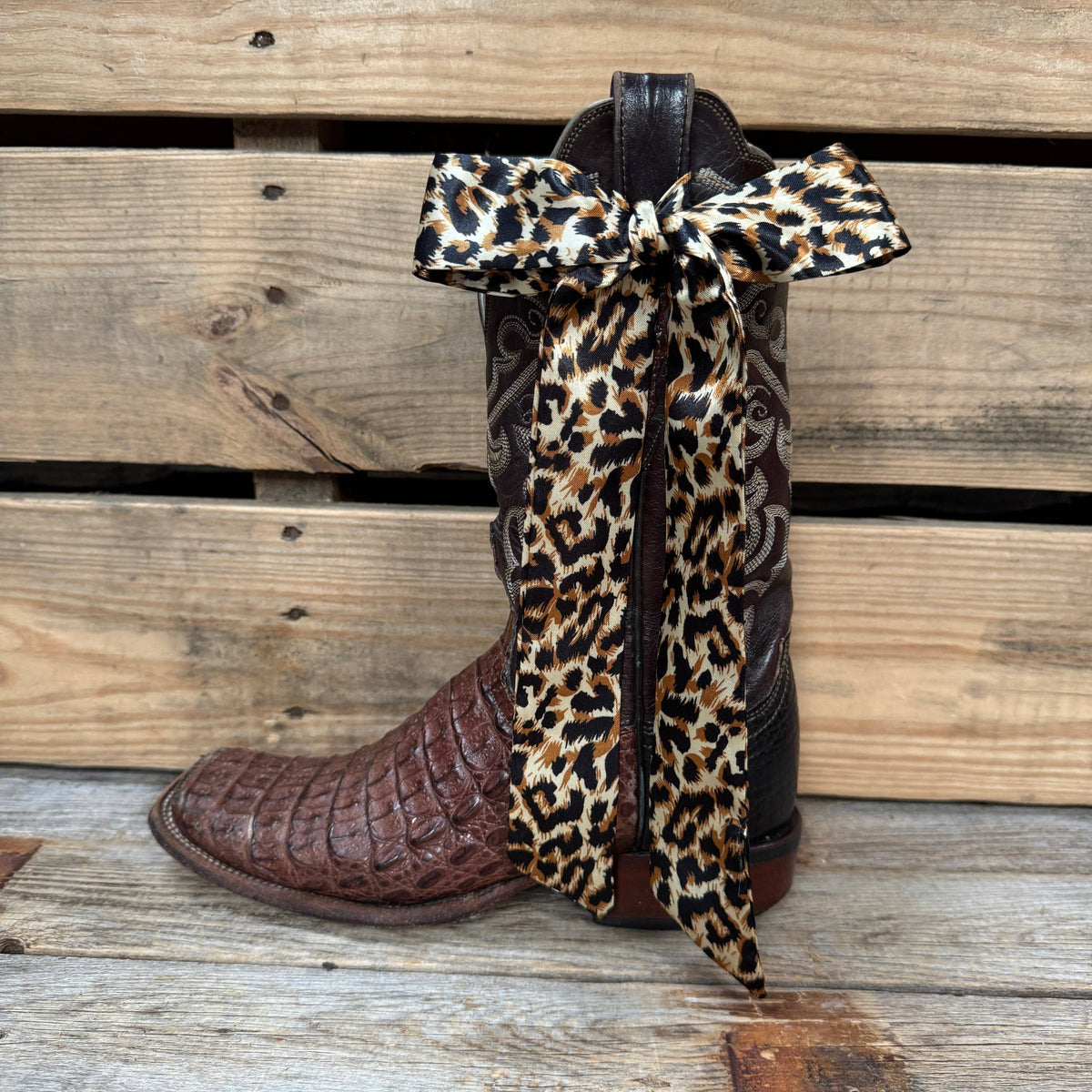 Tan Western Skinny Mini Wild Rag Scarf