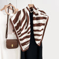 Zebra Stripe Print Scarf: Brown