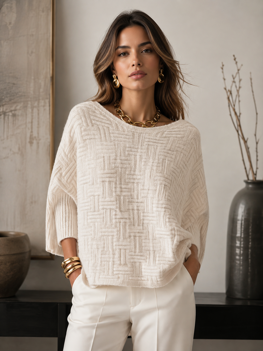 Relaxed Textured Pullover