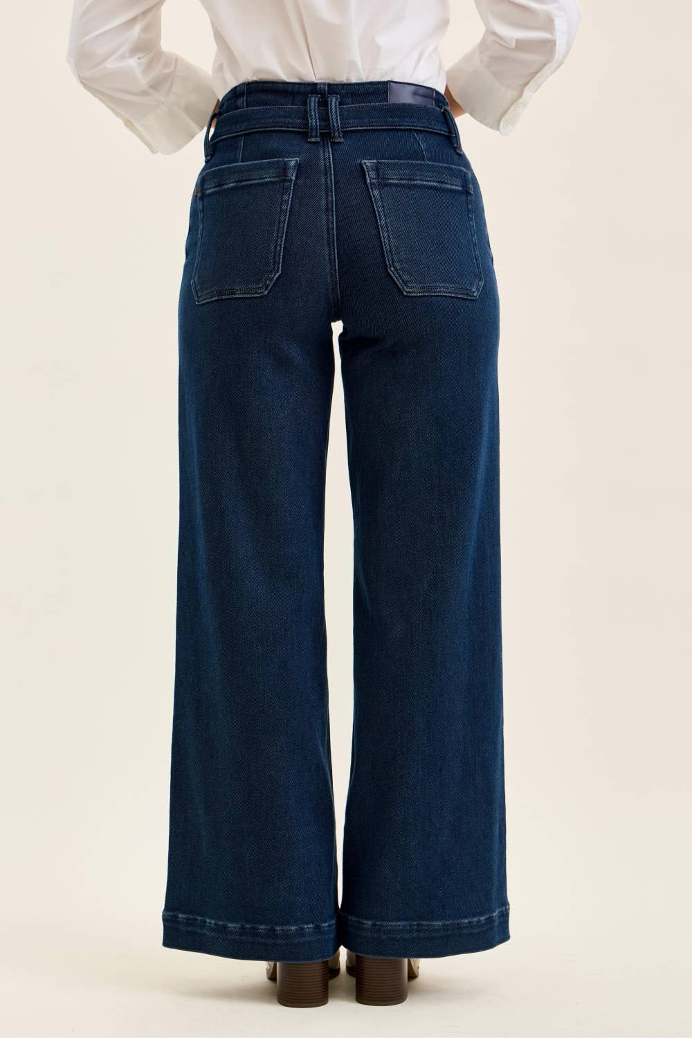 High Waisted Wide Leg Jean: Nightfall Blue