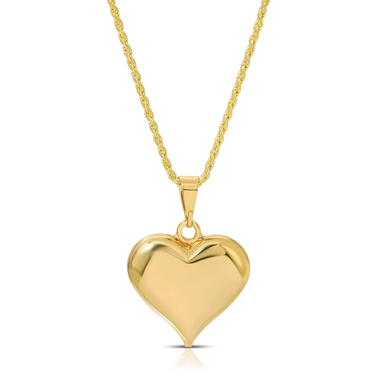 Puffy Heart Necklace- Gold