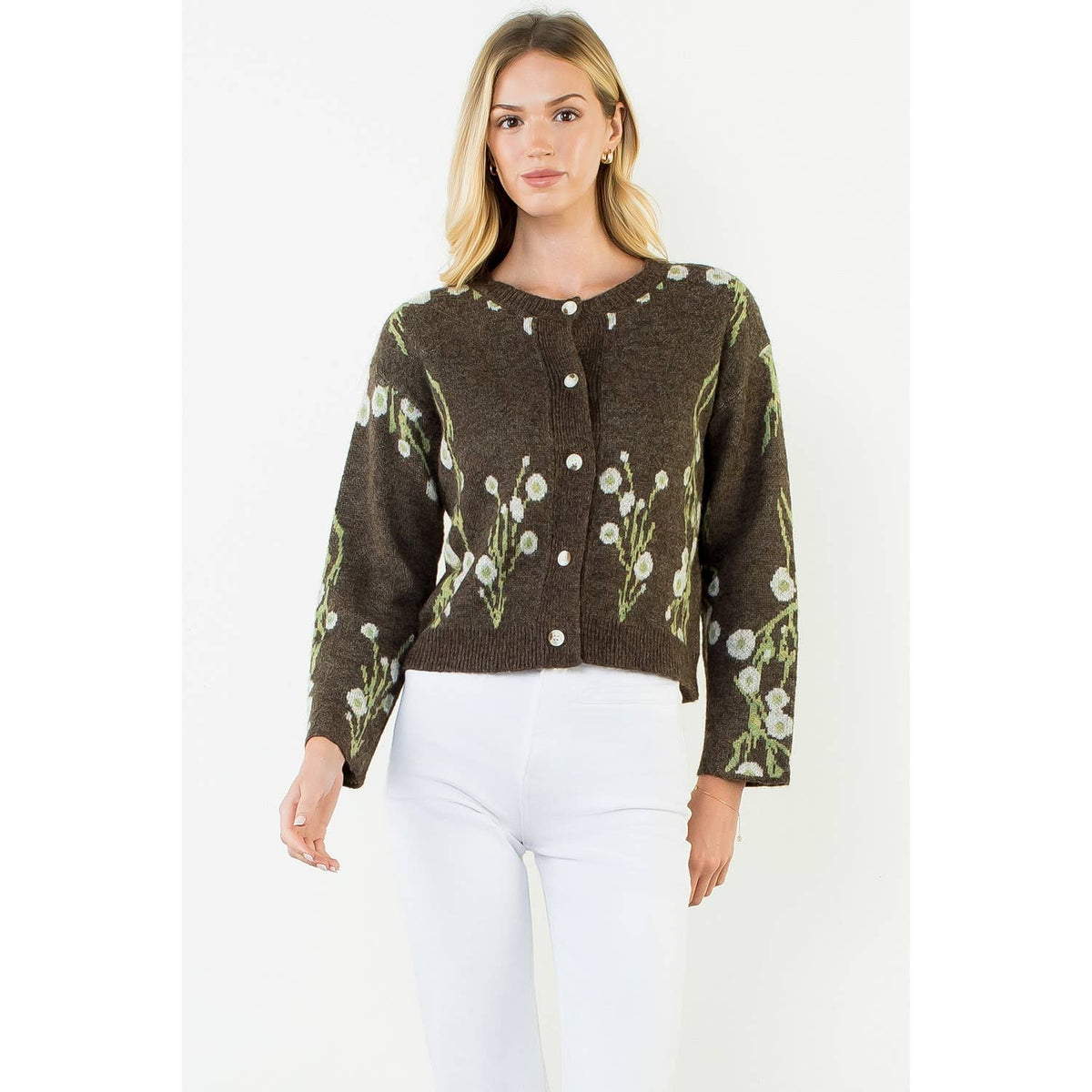 Cherry Blossom Print Cardigan