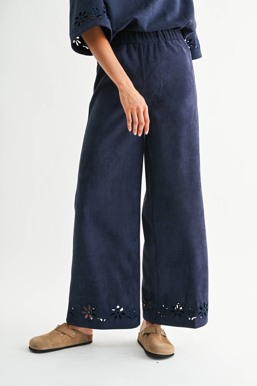 Lounge Set with Eyelet Detail- Navy