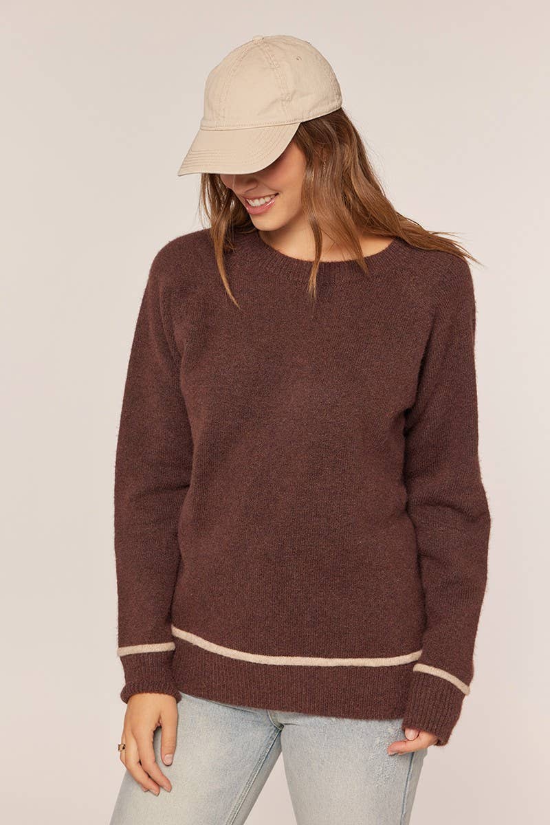 Crew Neck Sweater With Contrast Detail