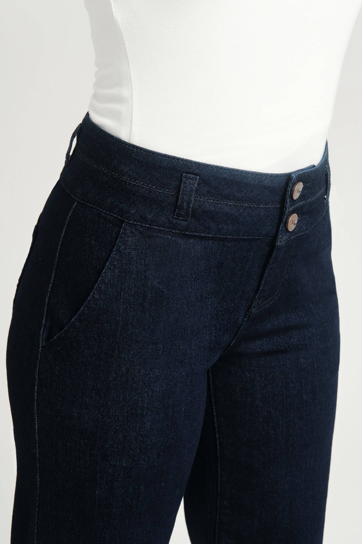 Petite 29" Slim Wide Leg Jean w/ Double Stacked Waistband
