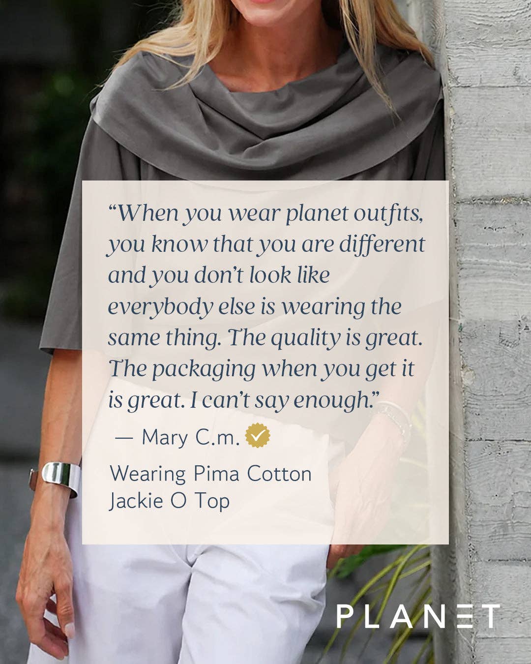 Pima Cotton Jackie O Top - Putty: One Size
