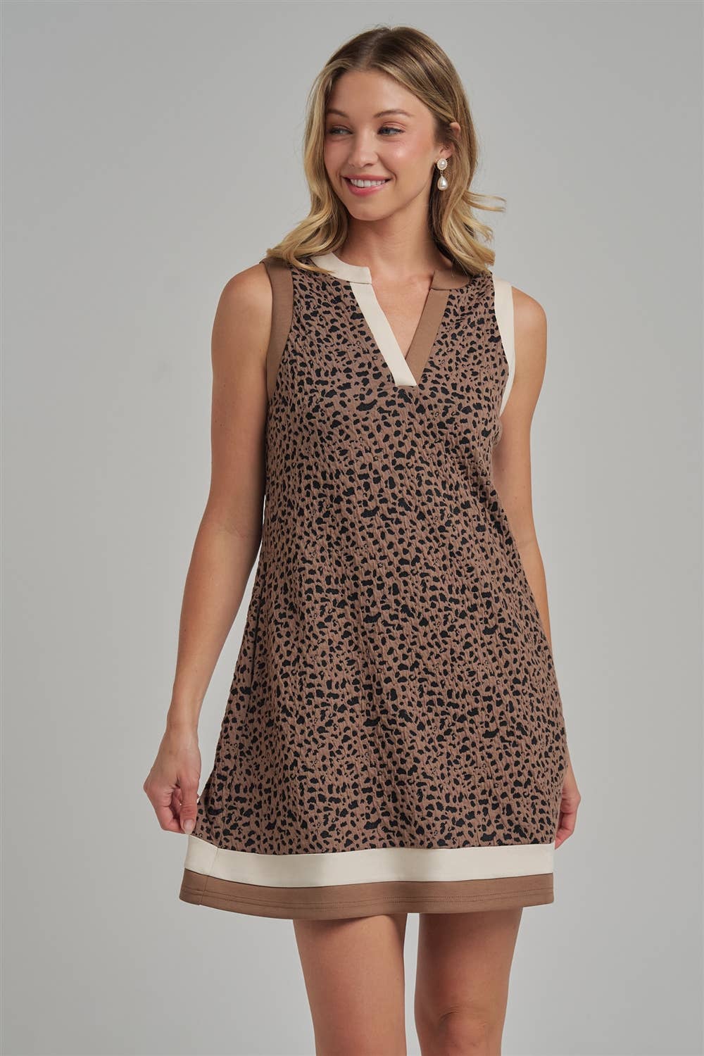 A Line Leopard Mini Dress