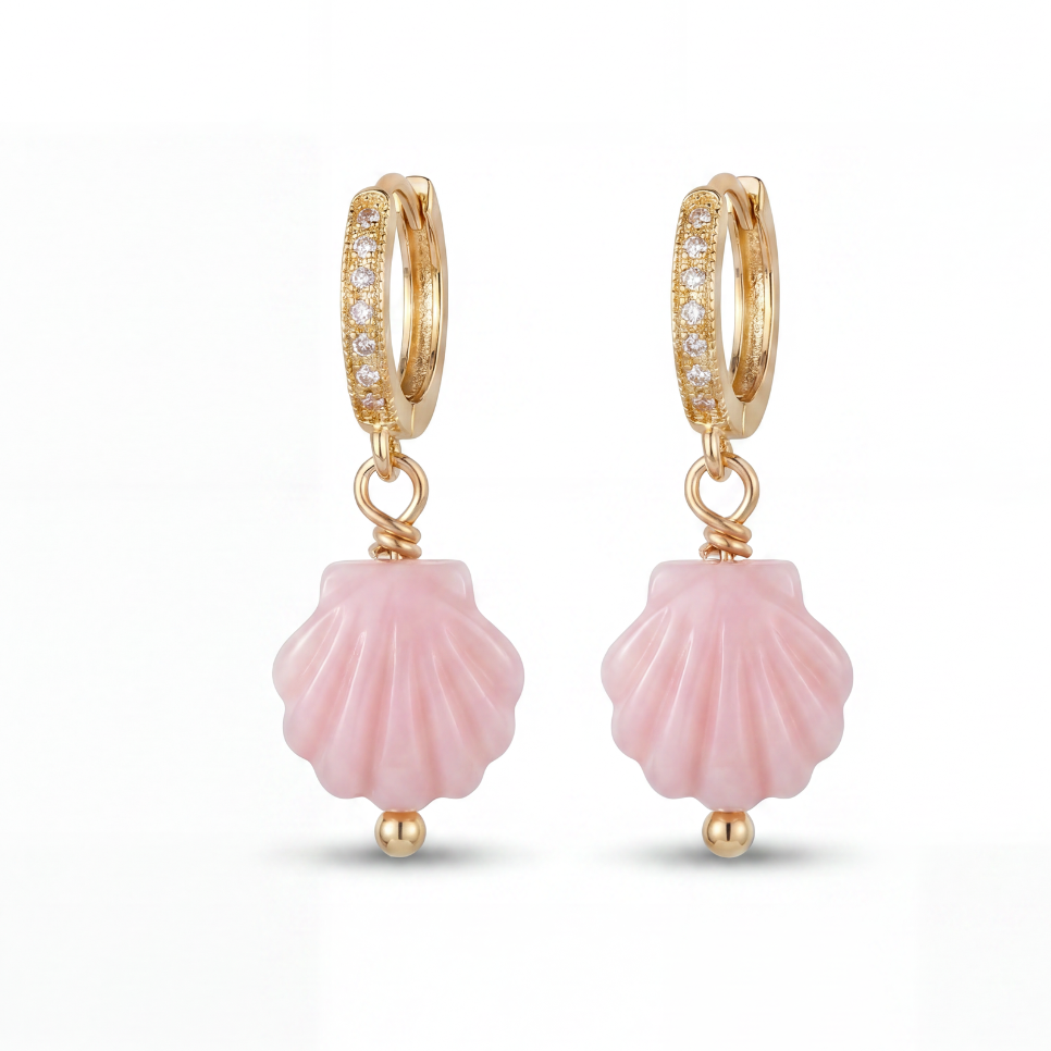 Conch Shell Earrings- Pink Conch