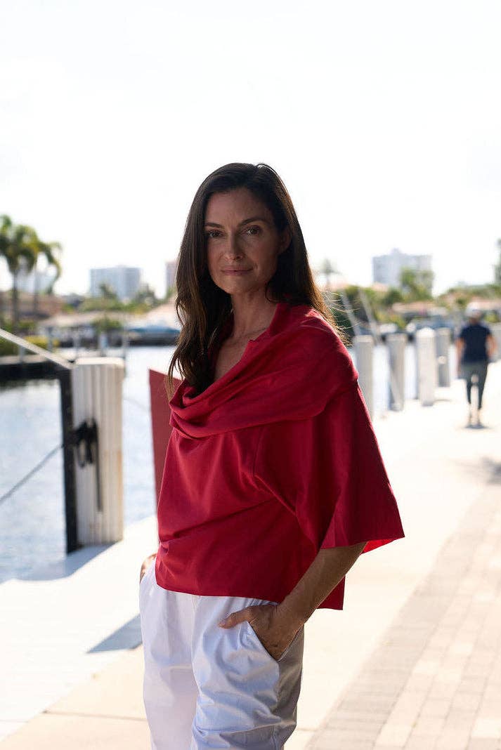 Pima Cotton Jackie O Top: Chili - One Size Fits All