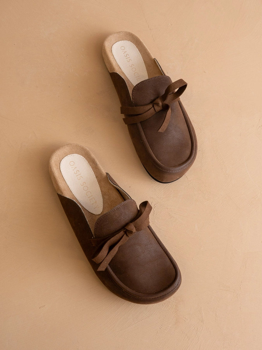 The Stevie | Coffee Tie Fall Mule Loafer