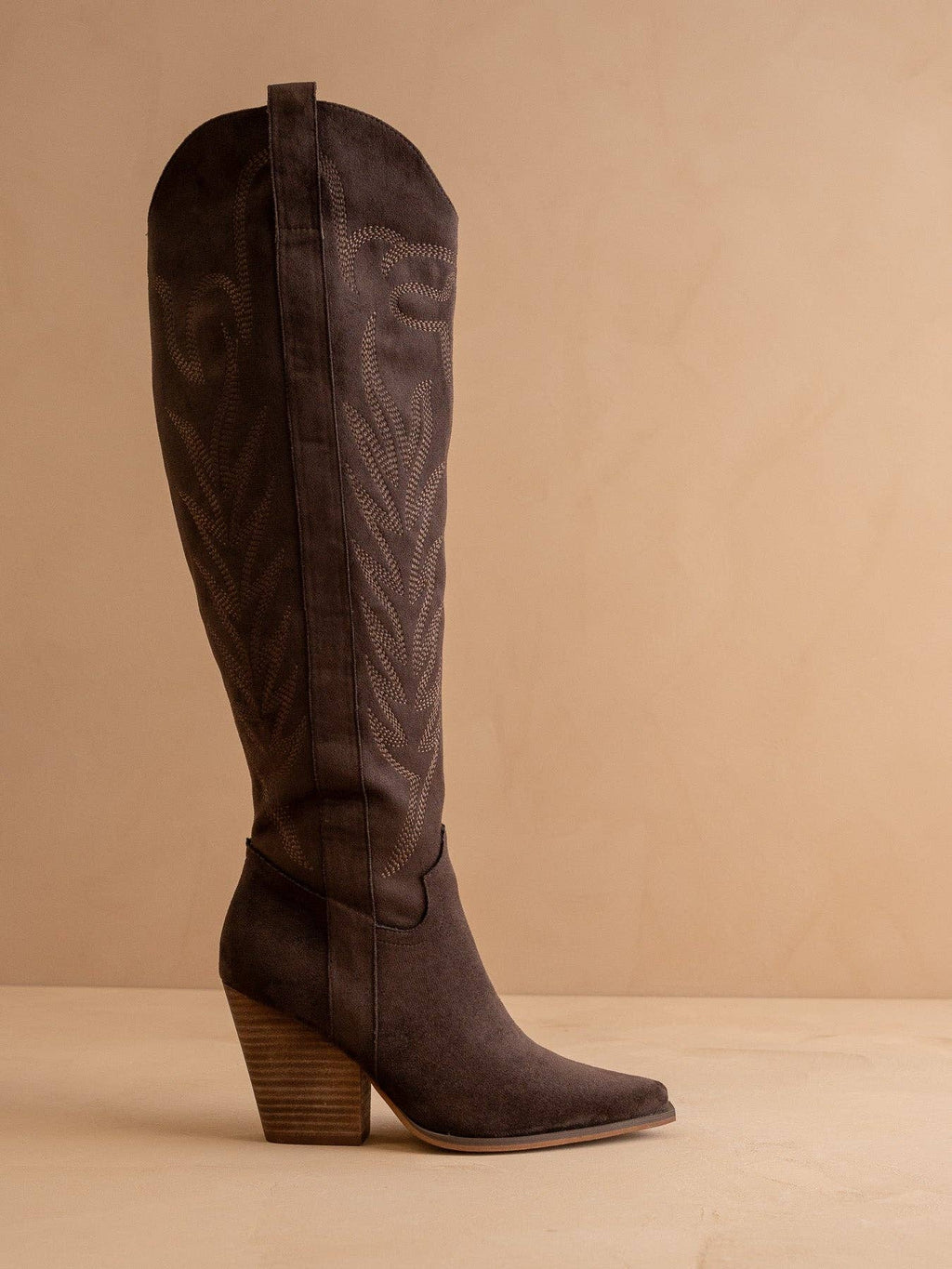 The Bronco | Coffee Knee High Embroidered Cowboy Fall Boot