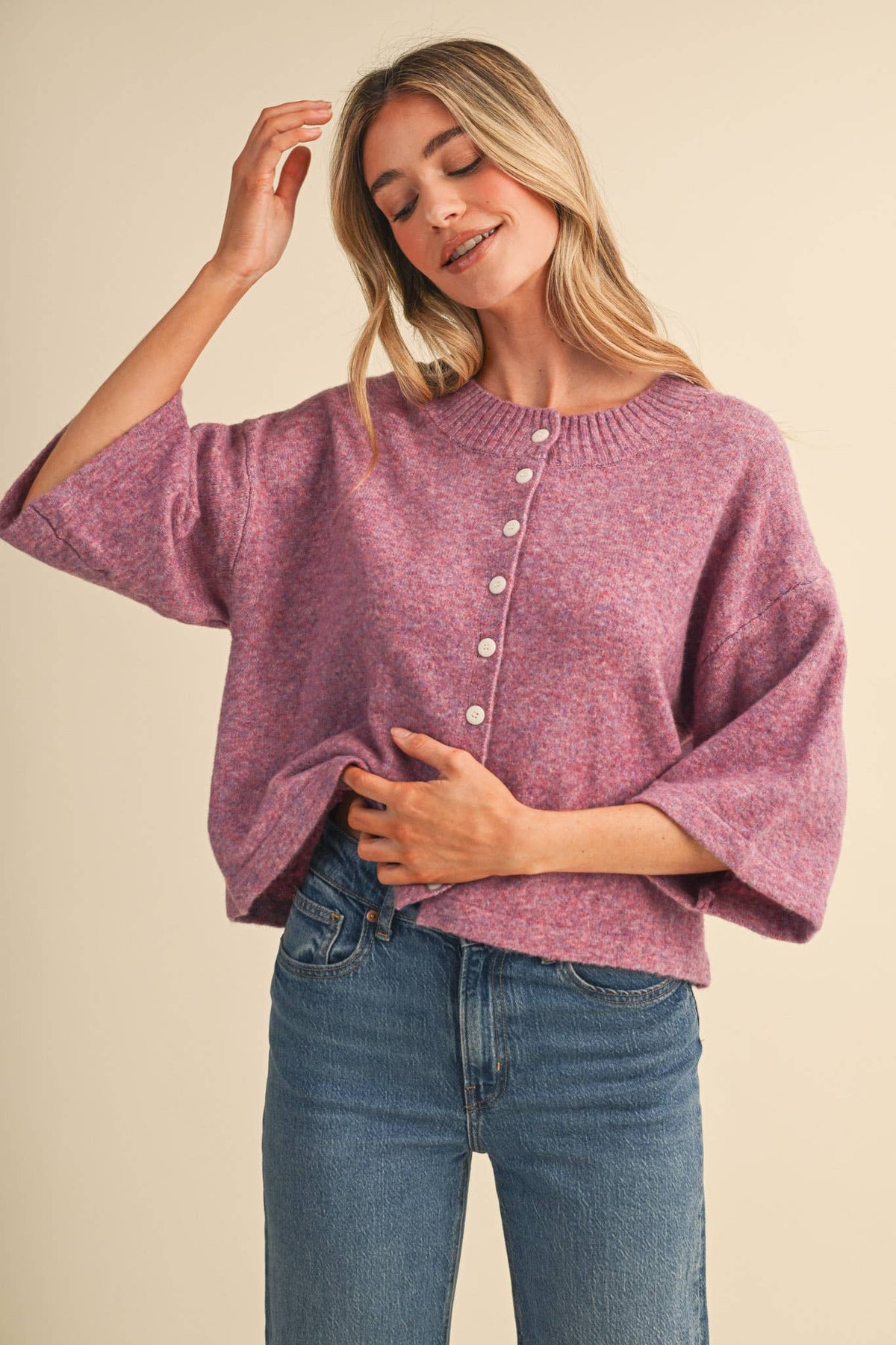Elbow Length Sweater Cardigan