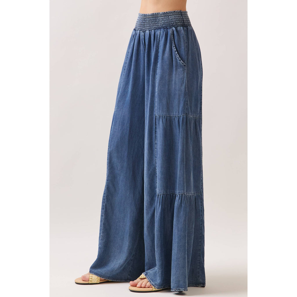Denim Wide Leg Pants