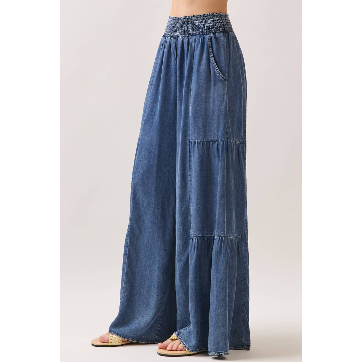 Denim Wide Leg Pants