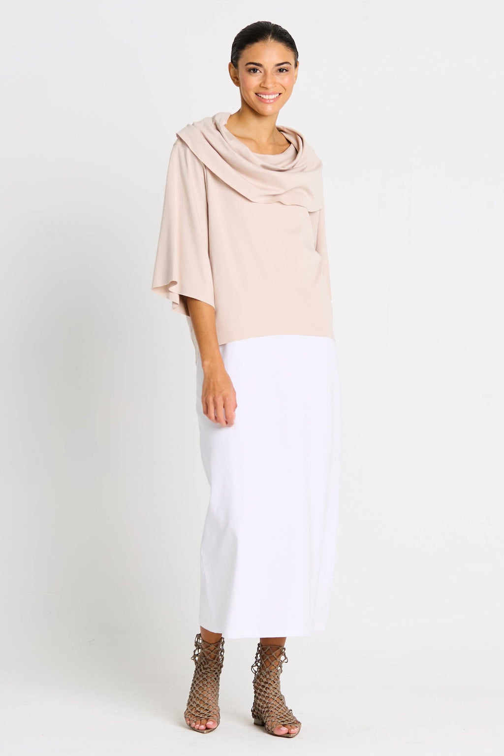 Pima Cotton Jackie O Top - Putty: One Size