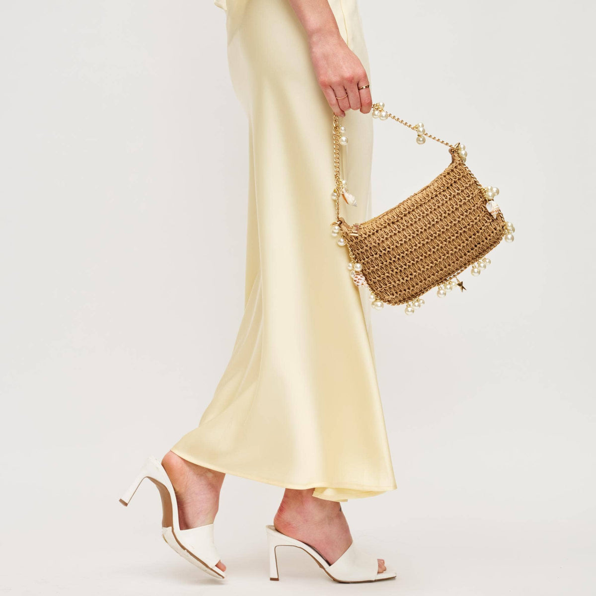 Seasonal Seashell Straw Evening Bag