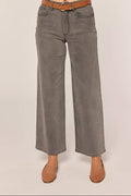 Washed Black Denim Wide Leg Jeans