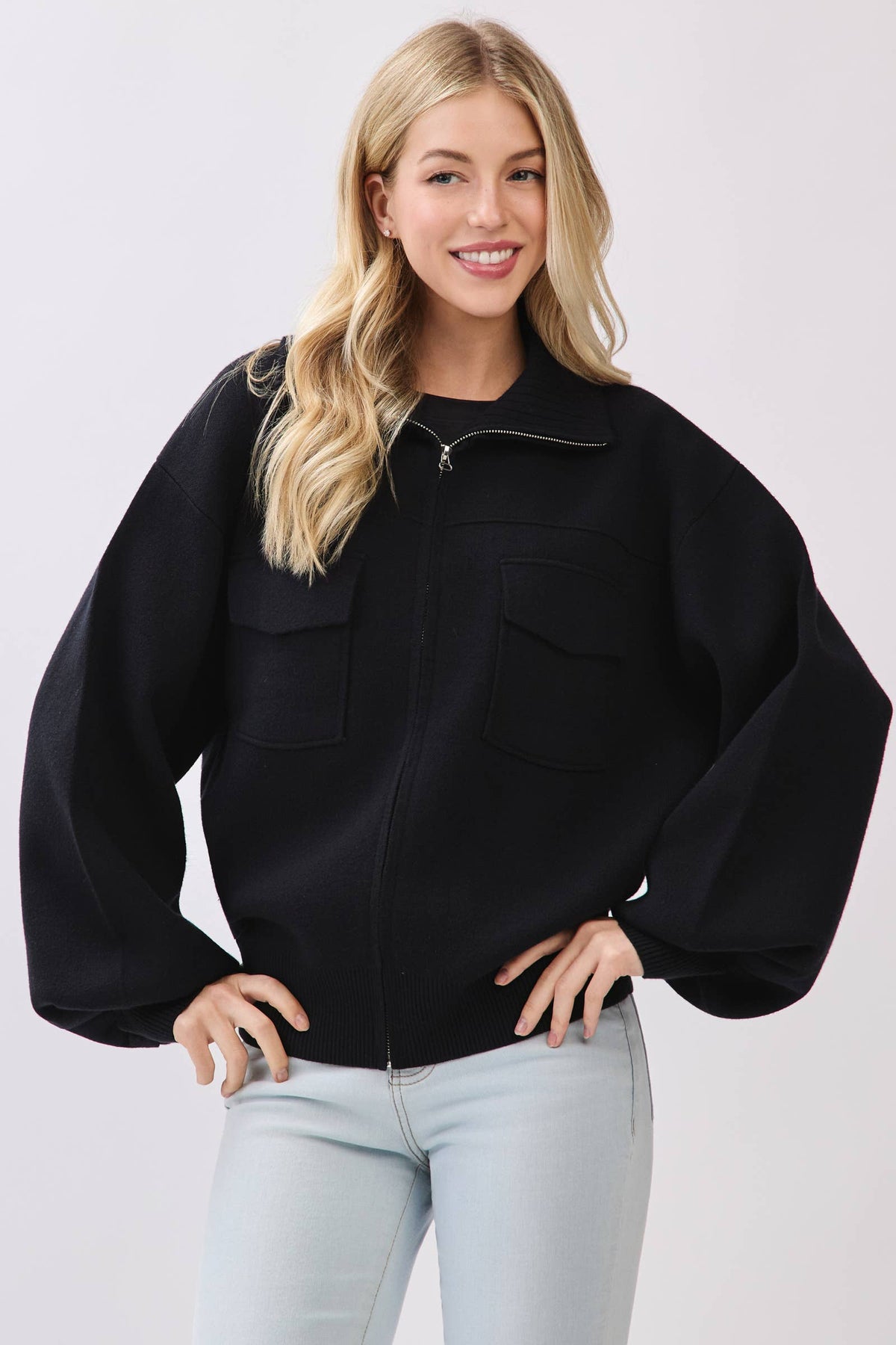 Sweater Bomber Jacket