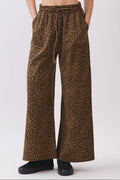 Leopard Wide Leg Drawstring Pants