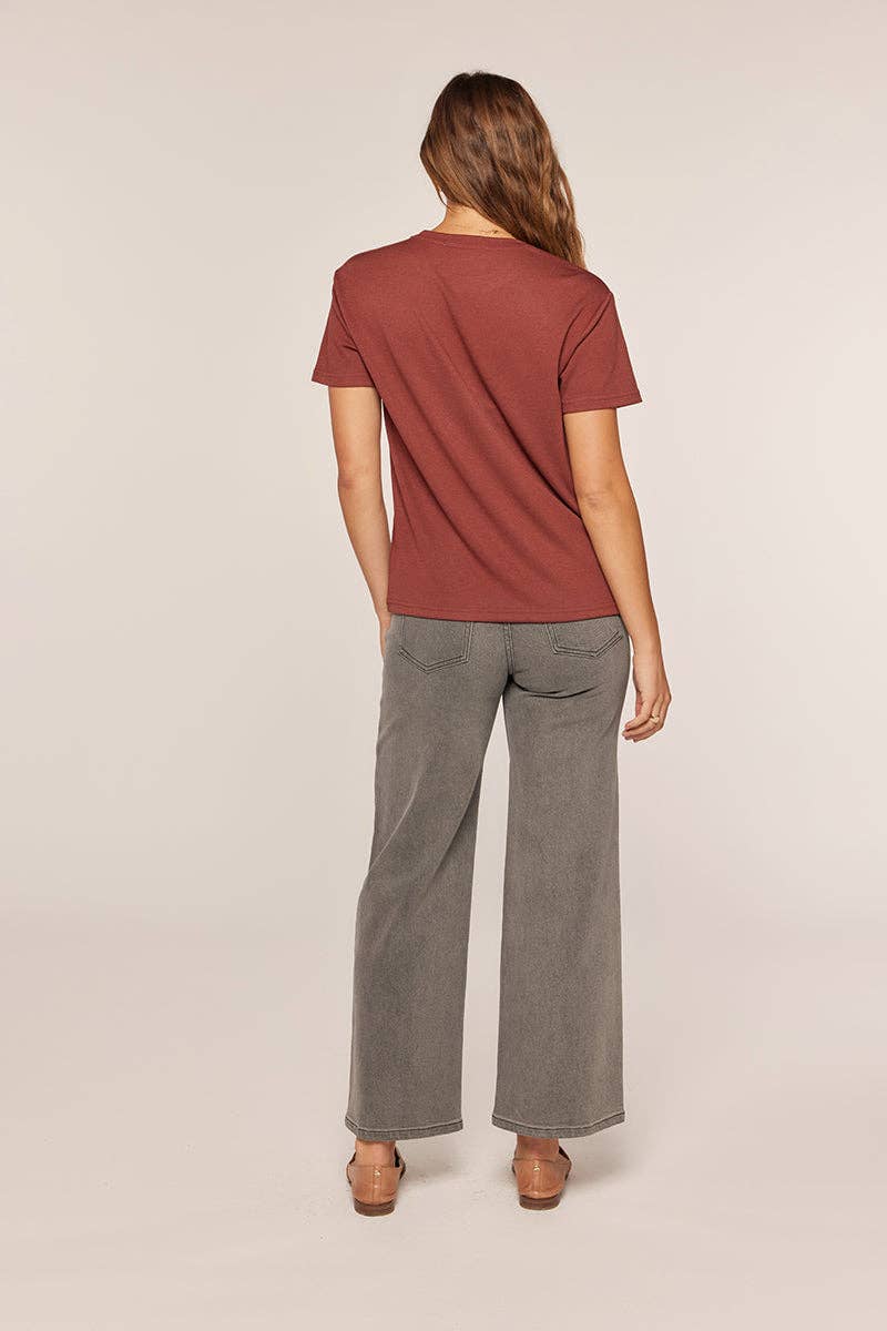 Washed Black Denim Wide Leg Jeans