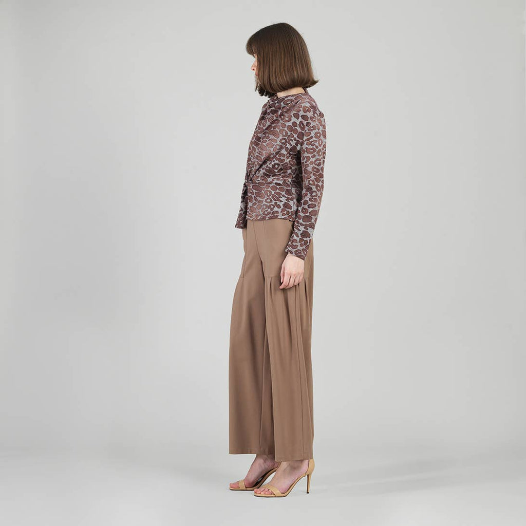 Leopard Loop Front Sweater Top
