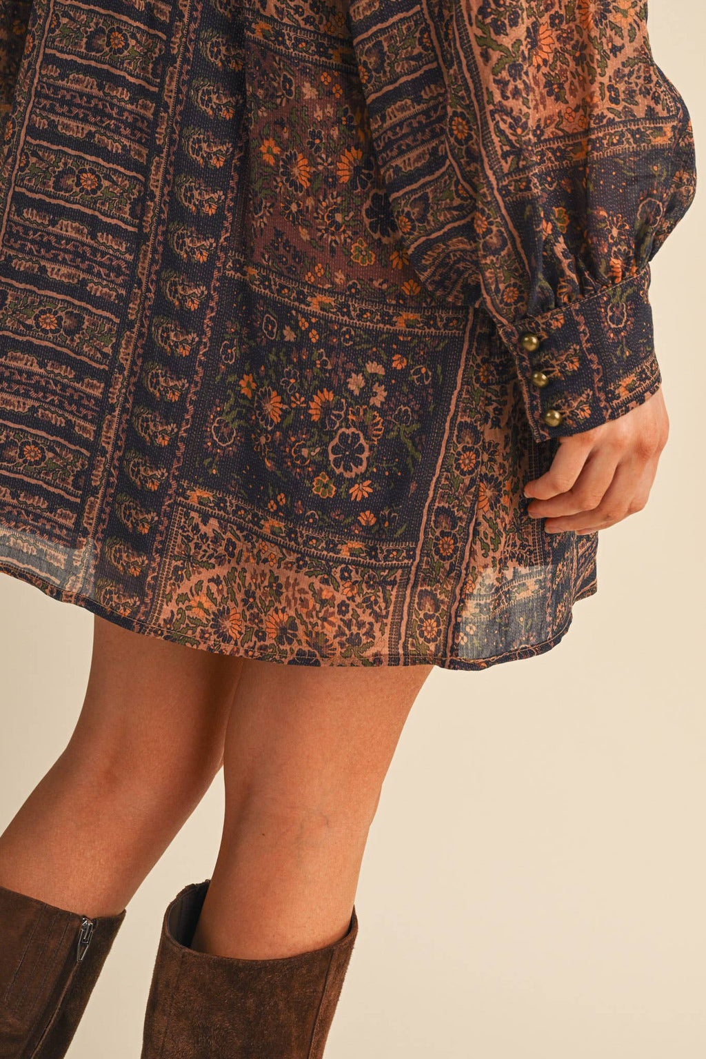 Vintage Lurex Tie Neck Mini Dress