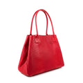 LOLA – Italian Python-Embossed Leather Bag – Red