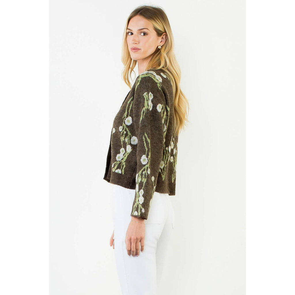 Cherry Blossom Print Cardigan