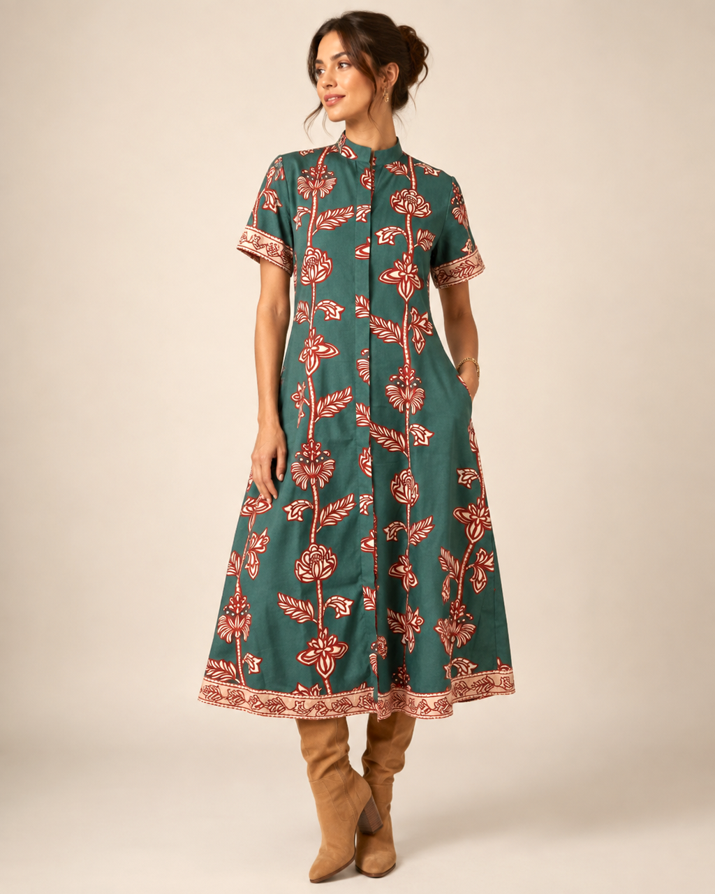 Sydney Shirtdress: Begonia Green
