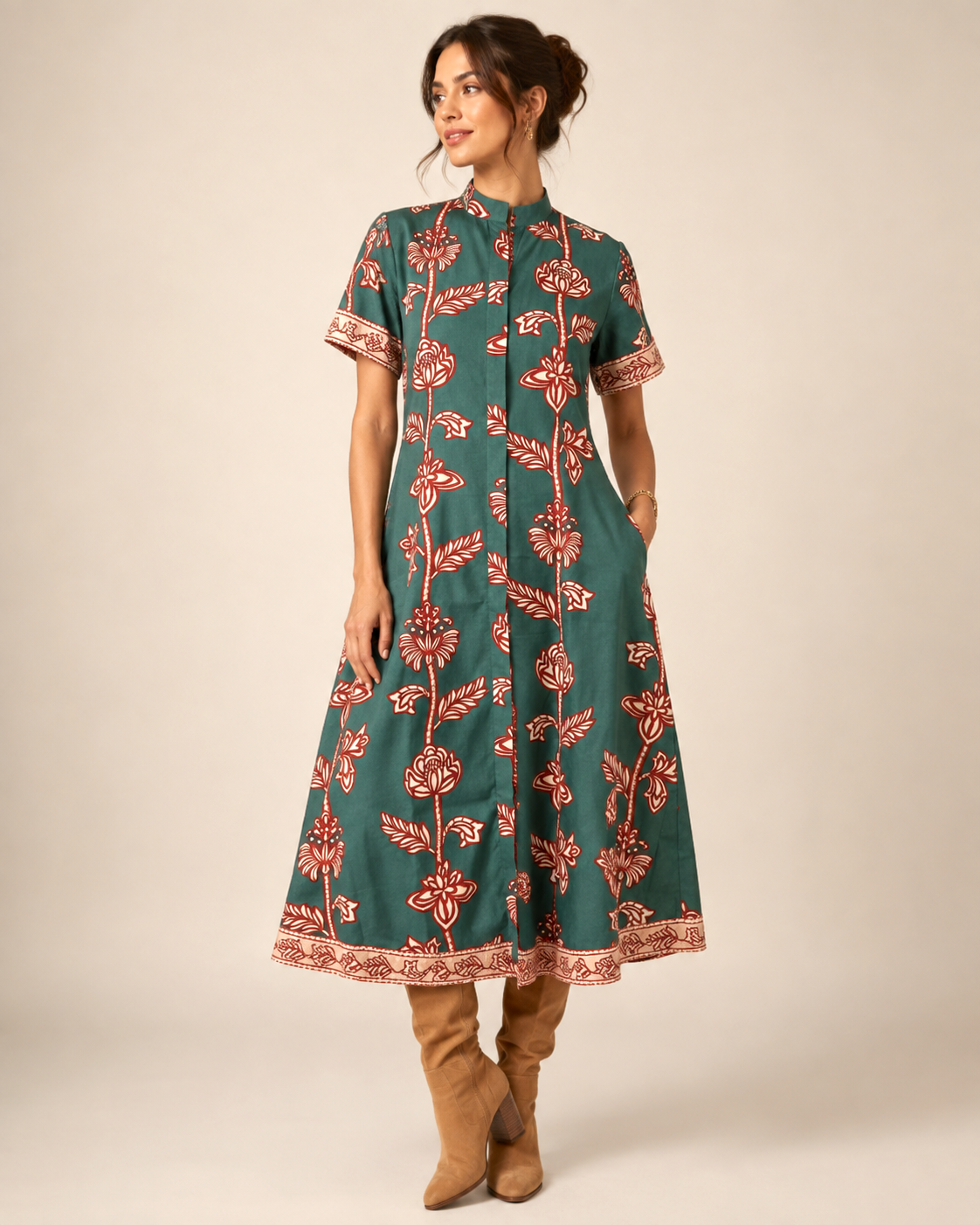 Sydney Shirtdress: Begonia Green