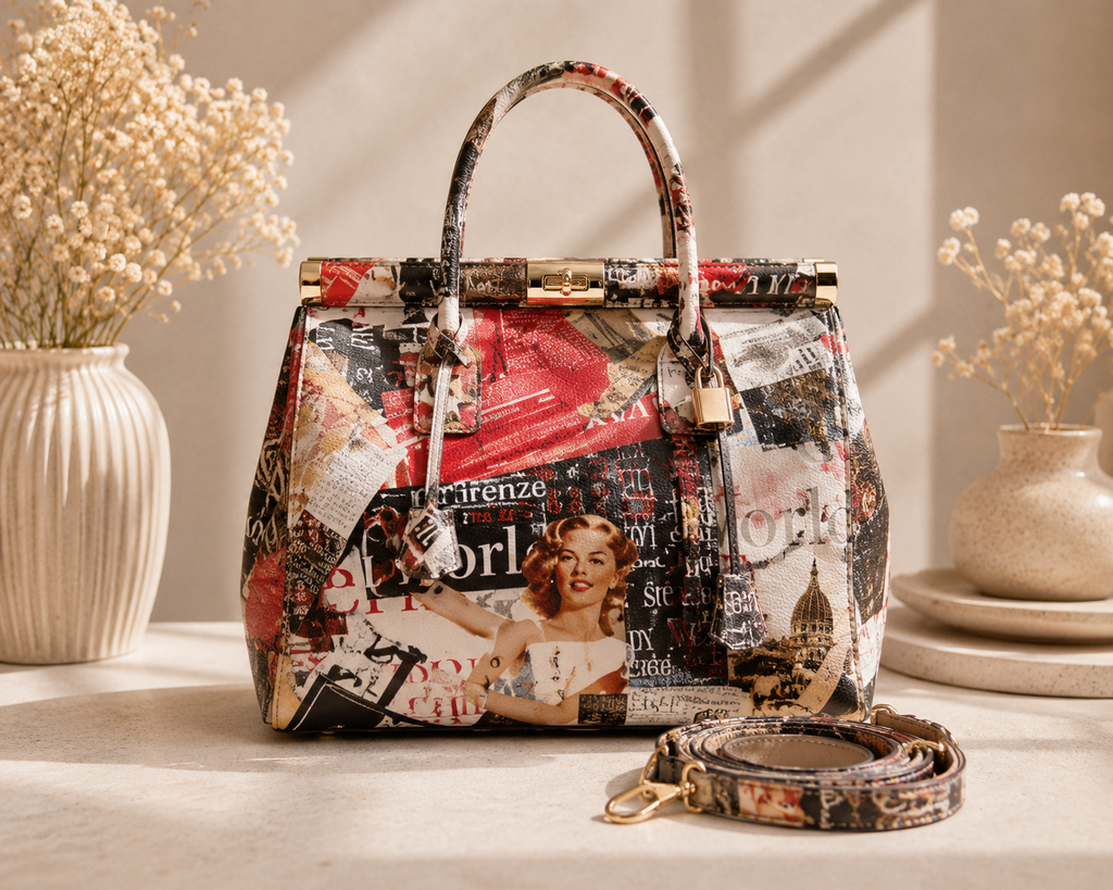 Italian Leather Handbag- Firenze Pop