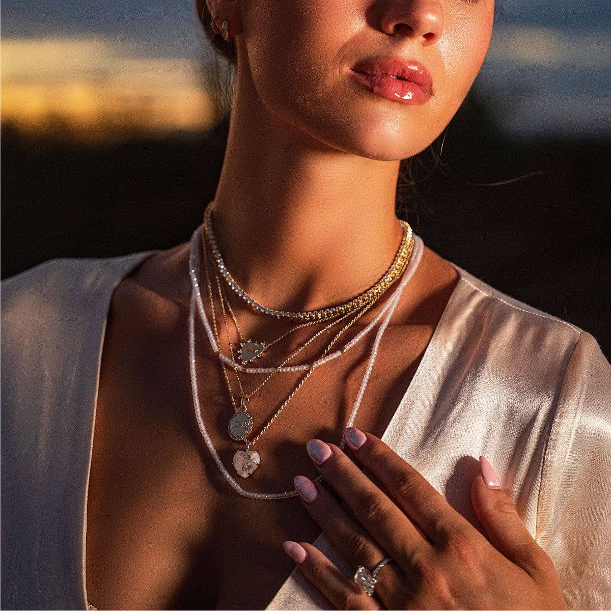 Lover Heart Necklace - Moonstone