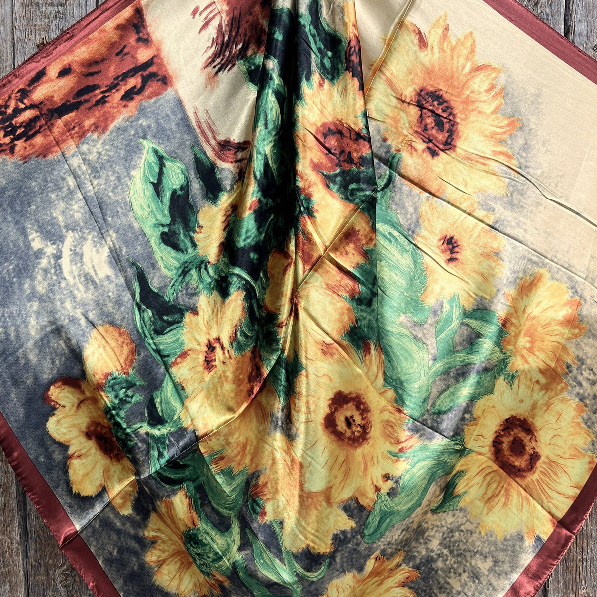 Painted Sunflower Wild Rag /Scarf