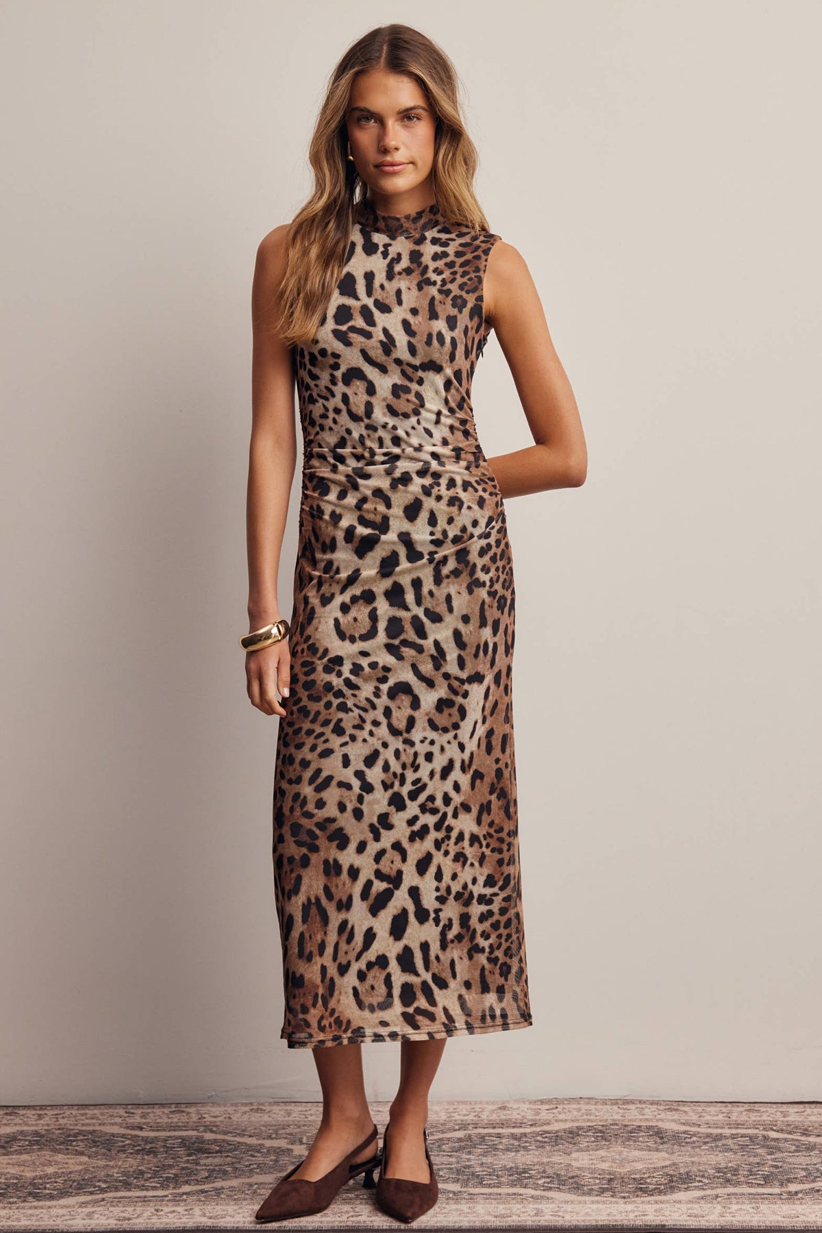 Leopard Print Midi Dress